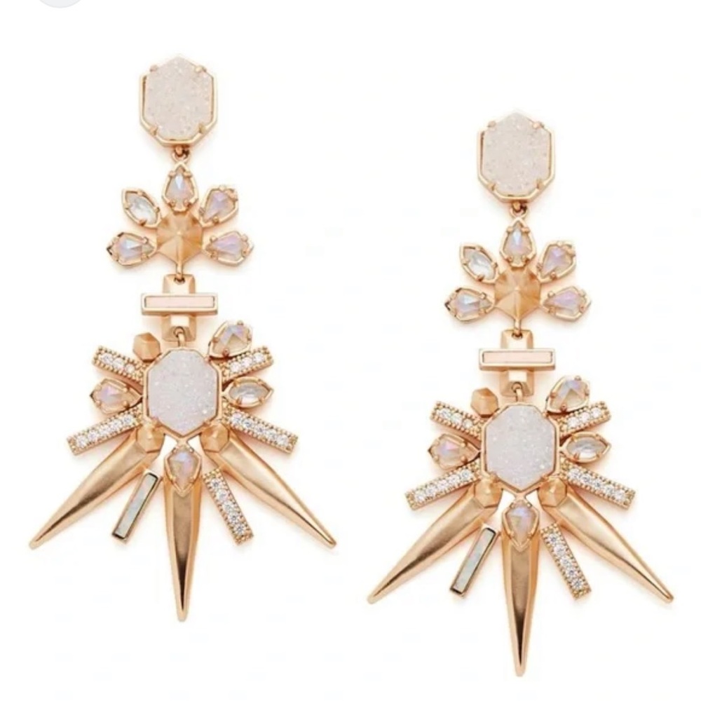 Kendra Scott Isadora Iridescent drusy statement earrings in Rose gold